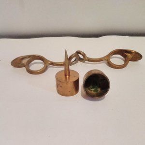 Brass Finger Candleholders Set Unique